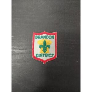 Brandon District Boy Scouts Patch BSA Embroidered Badge Fleur-de-lis Memorabilia
